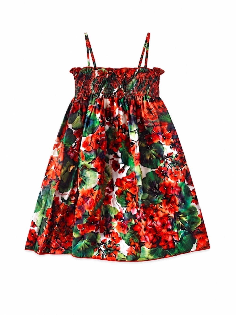 Dolce & Gabbana Girls Geranium Floral Print Sundress / Tunic